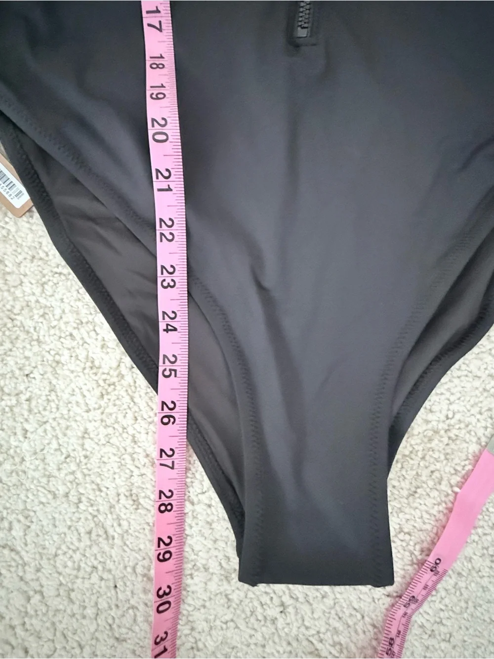 SKIMS Sleeveless Black Zip-Front Swimsuit in Color Onyx